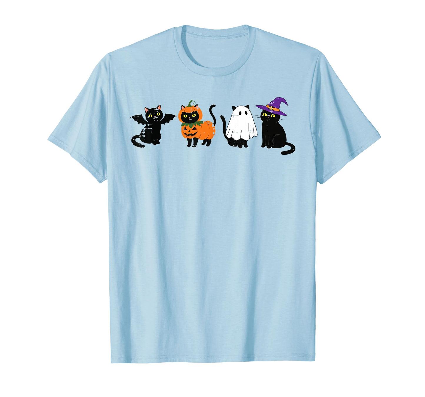 Halloween Cats Pumpkin Ghost Witch Costume Girls Kids Women T-Shirt