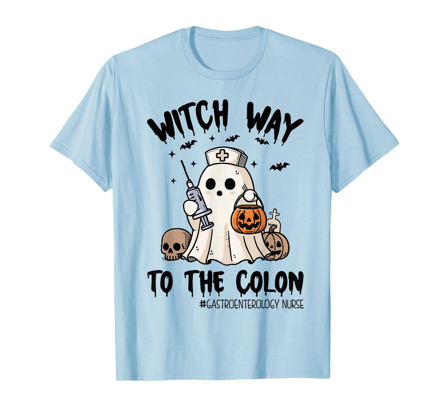 Gastroenterology Nurse Halloween Endo Nurse Ghost Endoscopy T-Shirt