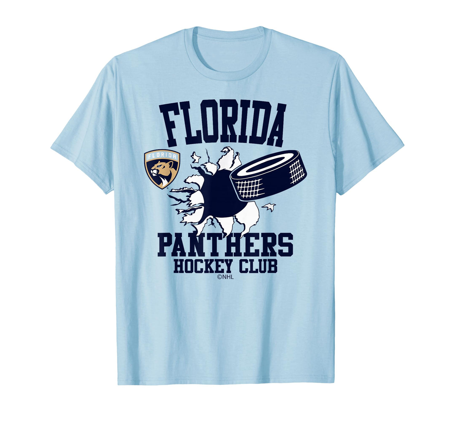 Florida Panthers Hockey Puck Burst Red Officially Licensed T-Shirt
