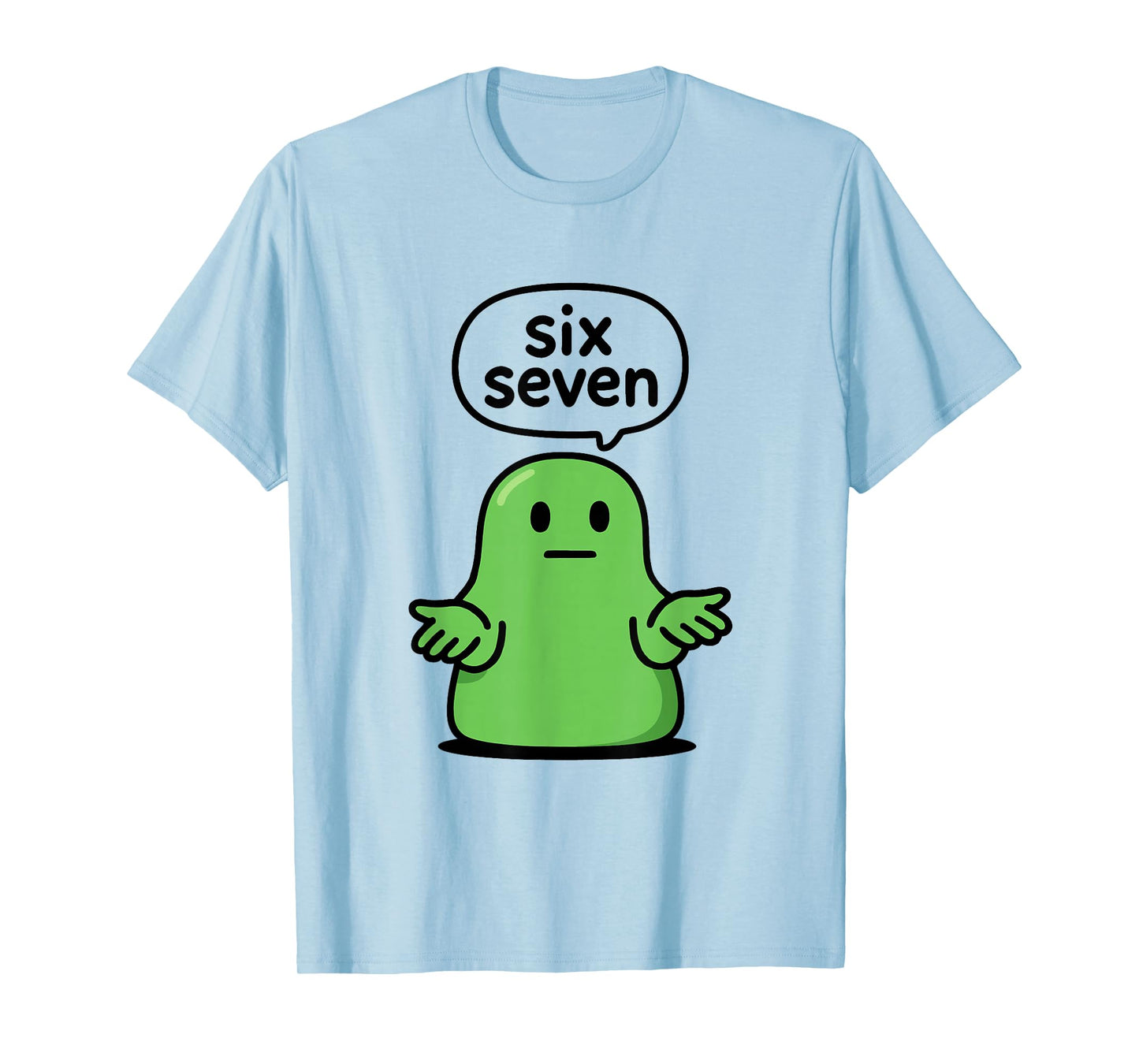 67 Six Seven 6-7 Green Blob Slime - Funny Kids Brainrot Meme T-Shirt