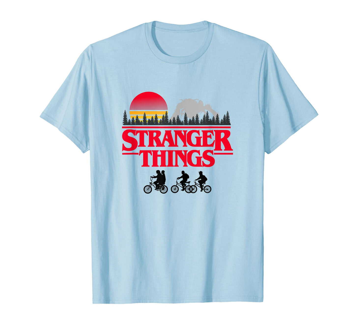 Stranger Things Retro Vintage Sunset Group Bike Silhouettes T-Shirt