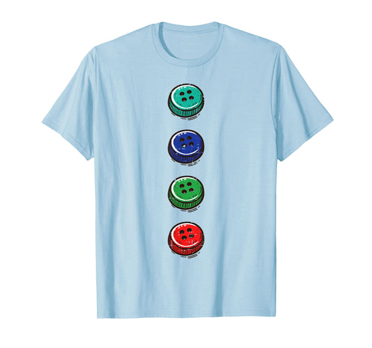 Halloween Colorful Buttons Costume Groovy Kids Men Women Cat T-Shirt