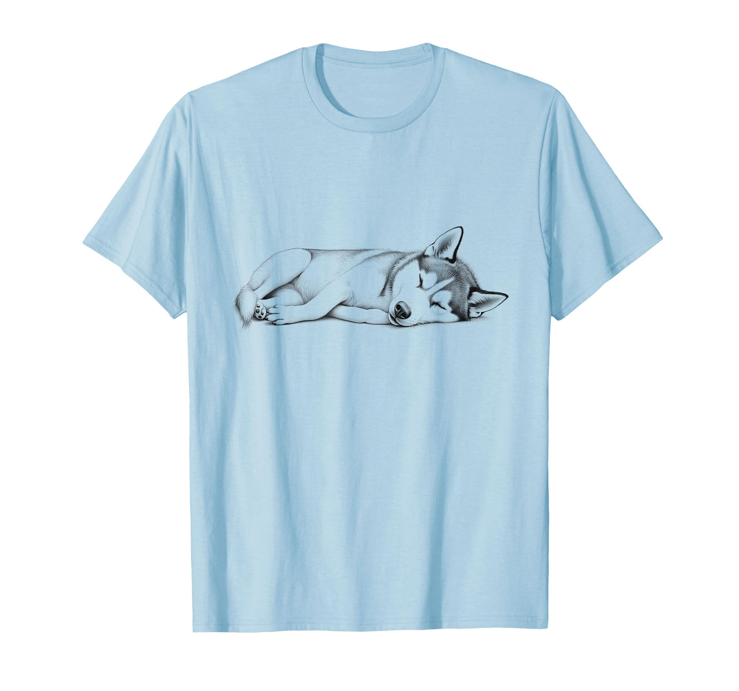 Siberian Husky Sleeping Dog Design Idea T-Shirt