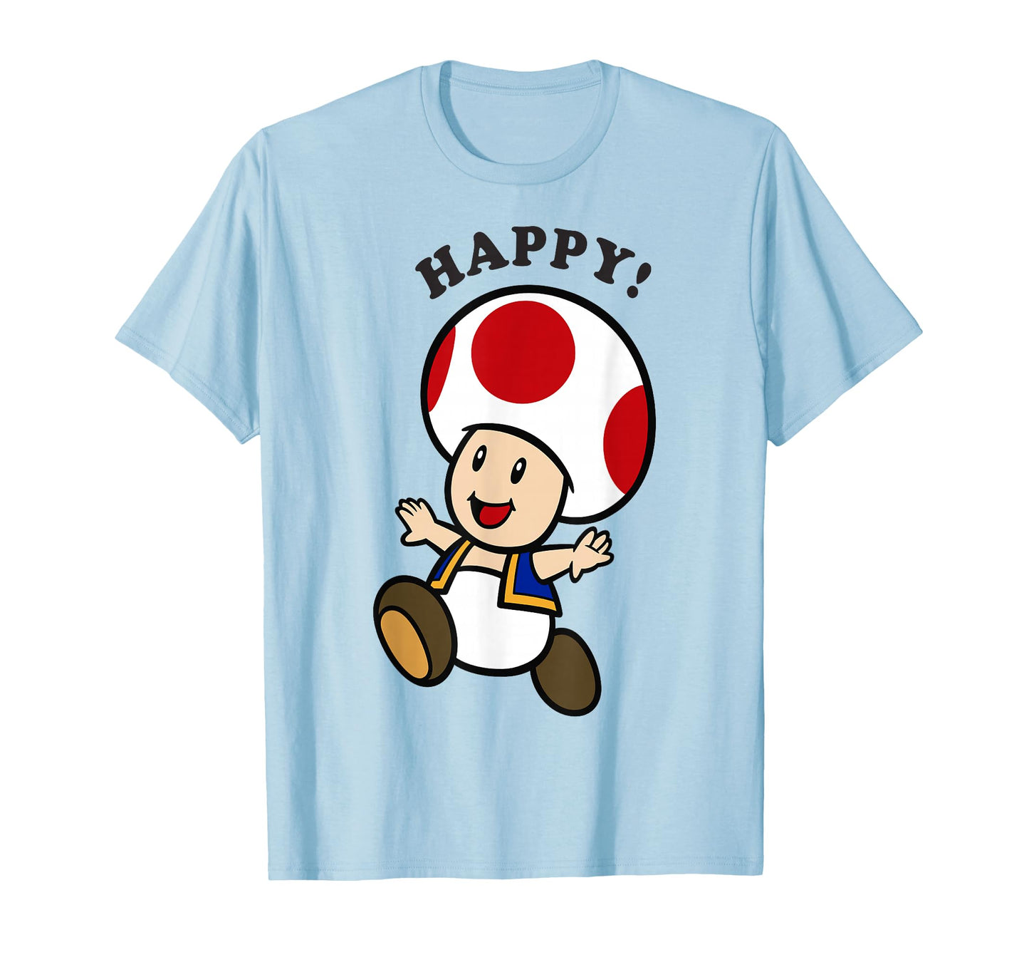 Nintendo Super Mario Toad Stay Happy Text Portrait T-Shirt