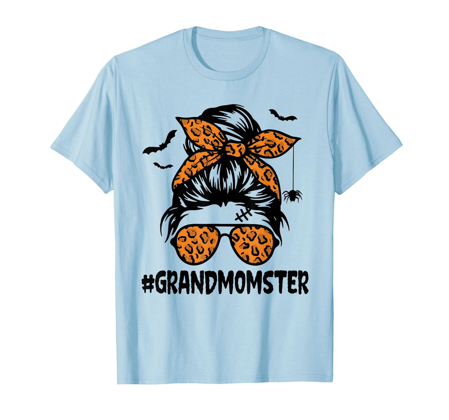 Grandmomster Shirt Women Halloween Nana Grandma Messy Bun T-Shirt