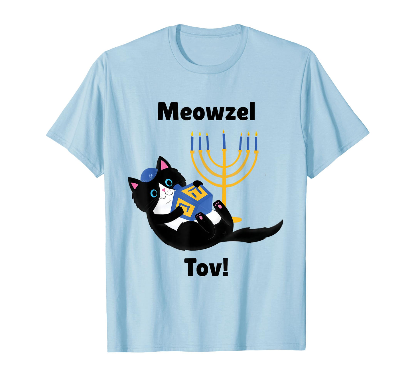 MeowzeL Tov | Hanukkah Cat T-Shirt for Men Women Girls Kids