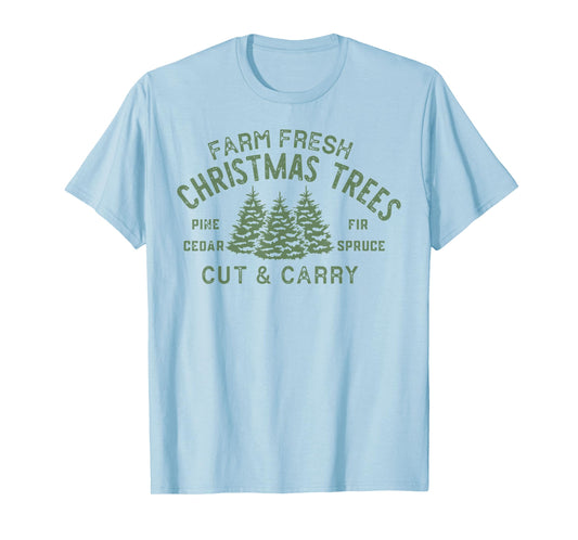 Farm Fresh Christmas Trees Shirt Vintage Merry Christmas T-Shirt