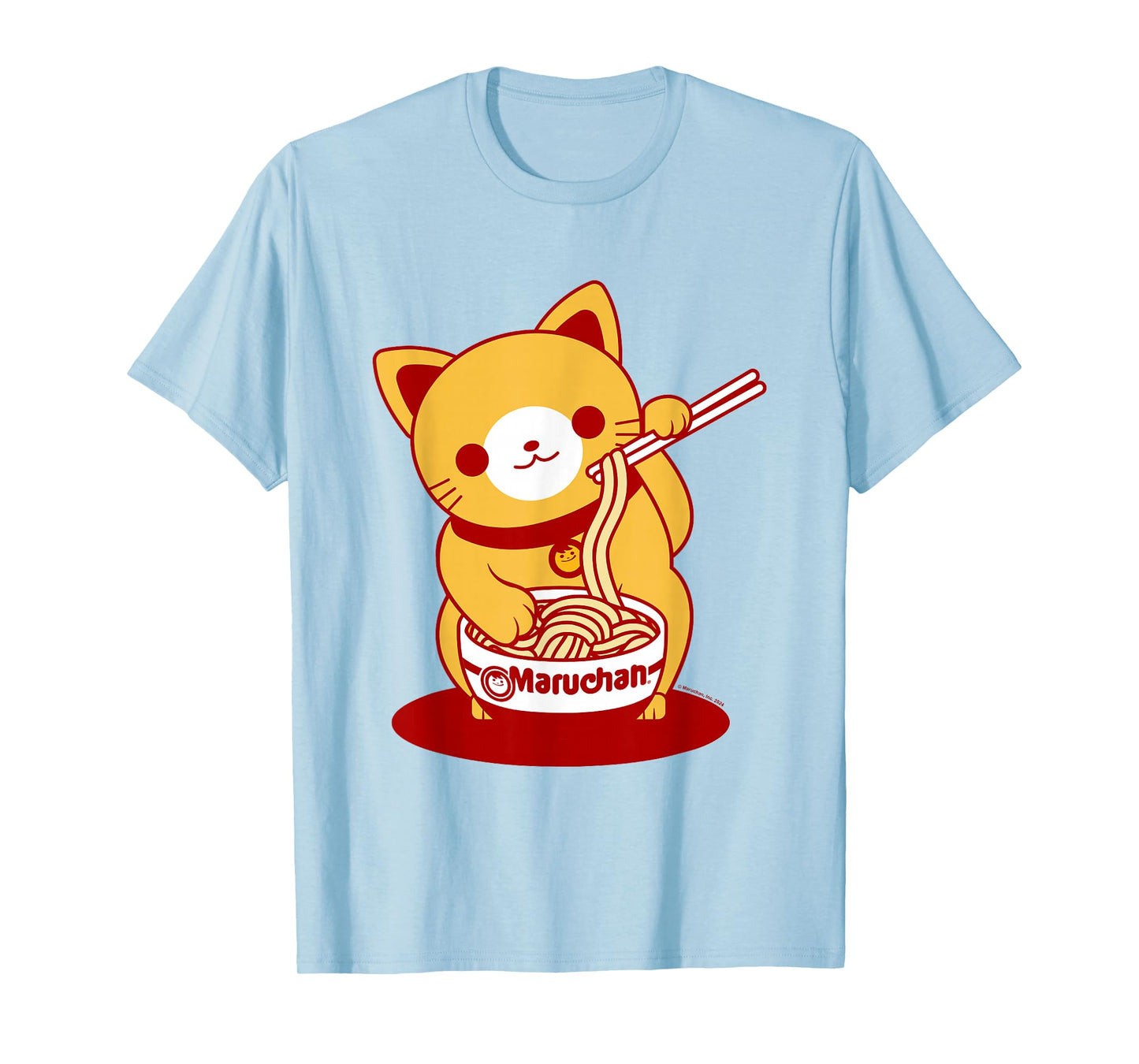 Maruchan Ramen Noodle Cup Cute Cat Big Chest Logo T-Shirt