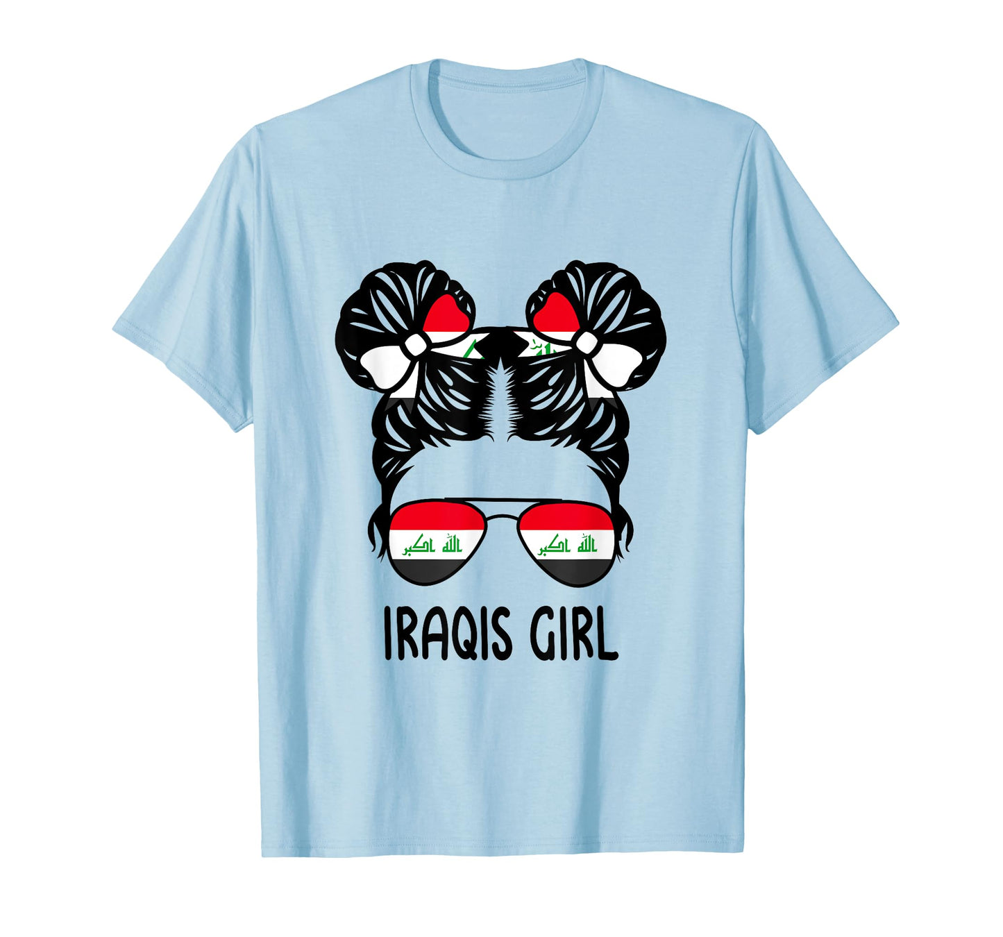Iraqis Girl Messy Hair Iraq Pride Patriotic Womens Kids T-Shirt