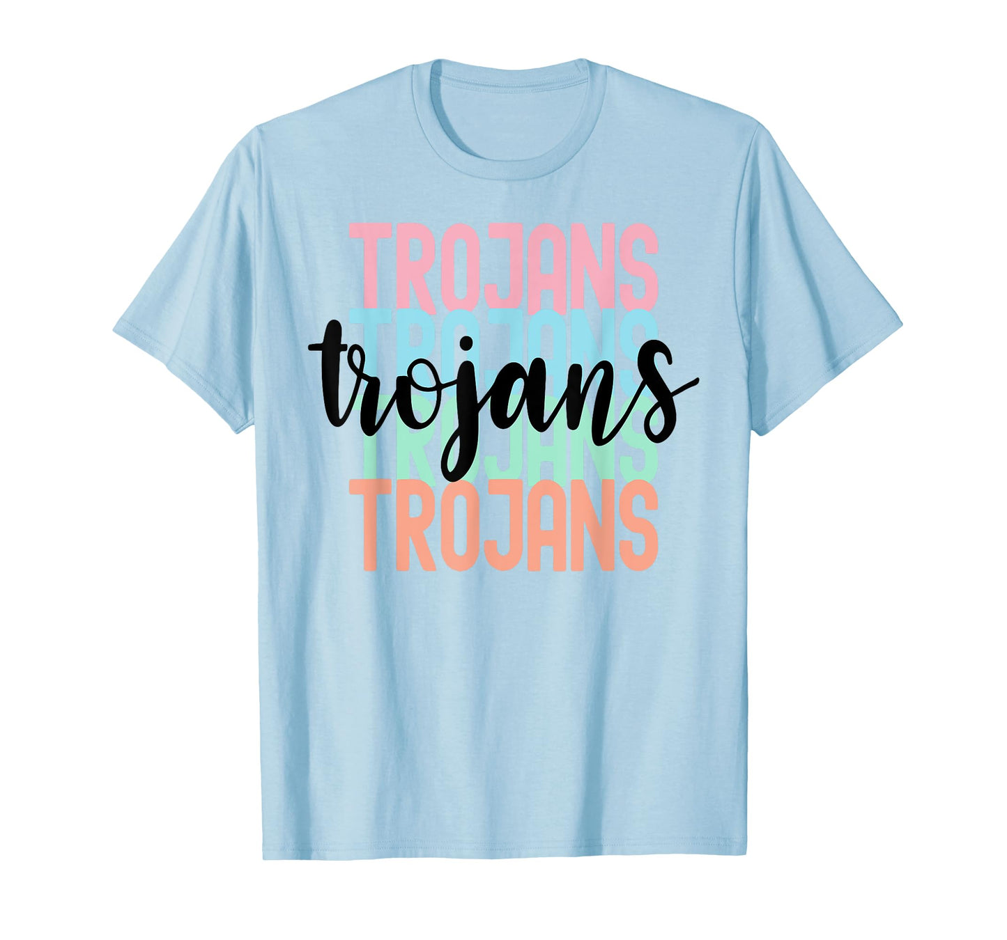 Trojans Team Mascot School Spirit Game Night T-Shirt