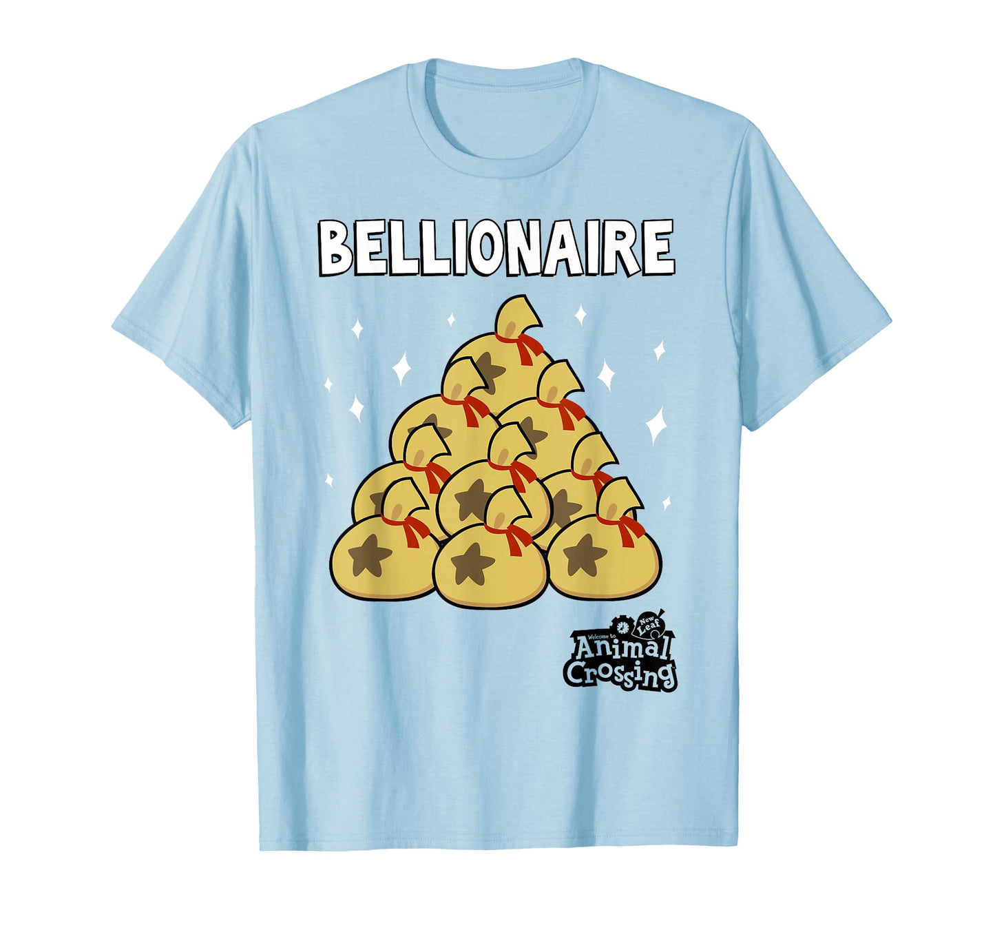 Animal Crossing New Leaf Bellionaire T-Shirt, Grey, Small