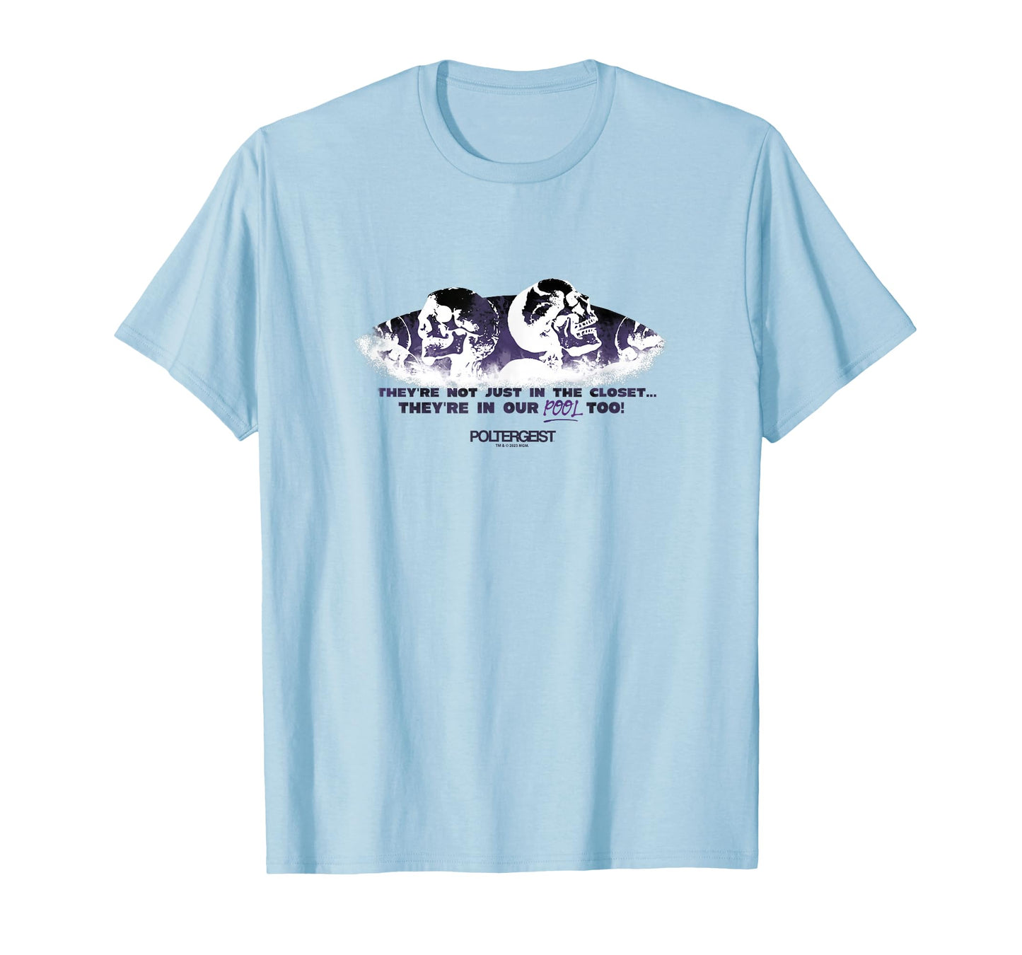 Poltergeist They're In Our Pool Too! Vintage Skeletons Logo T-Shirt