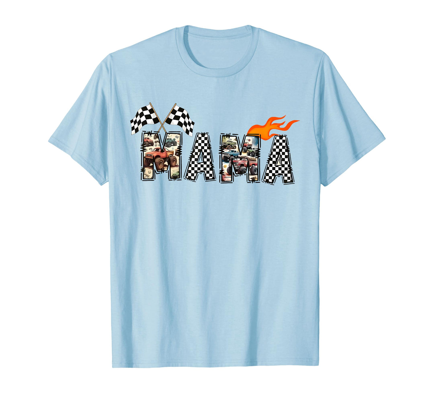 Mama Retro Monster Truck Family Crew Birthday Matching T-Shirt