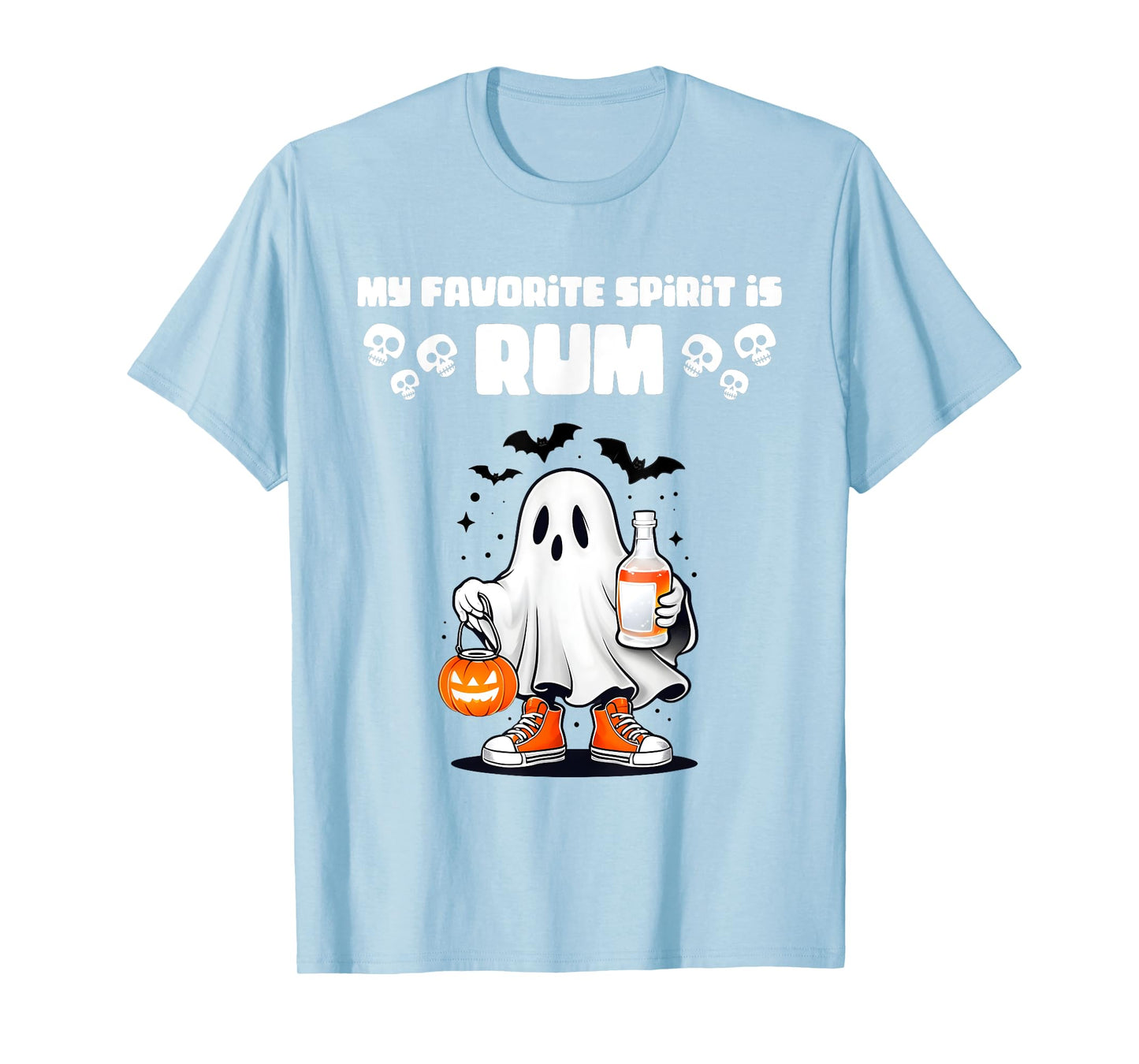 Funny Spooky Ghost Rum, My Favorite Spirit Is Rum Halloween T-Shirt