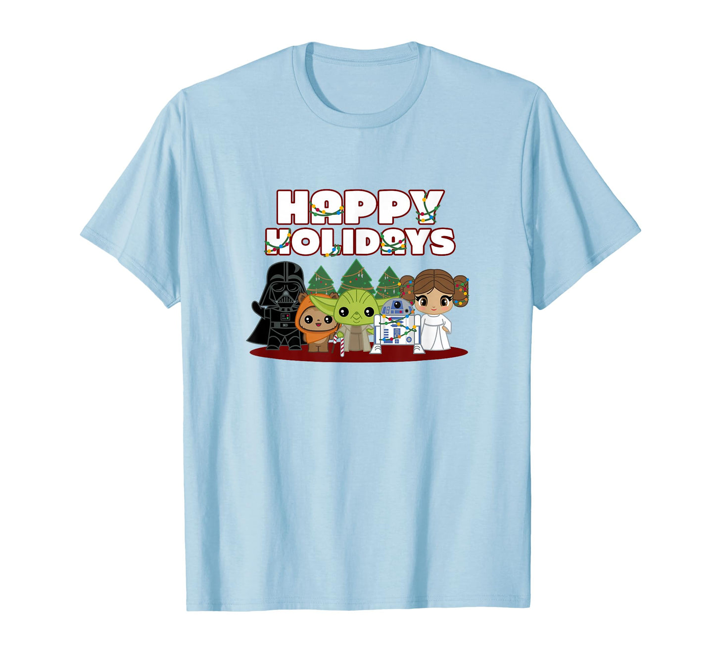Star Wars Christmas Main Characters Happy Holidays Chibi T-Shirt