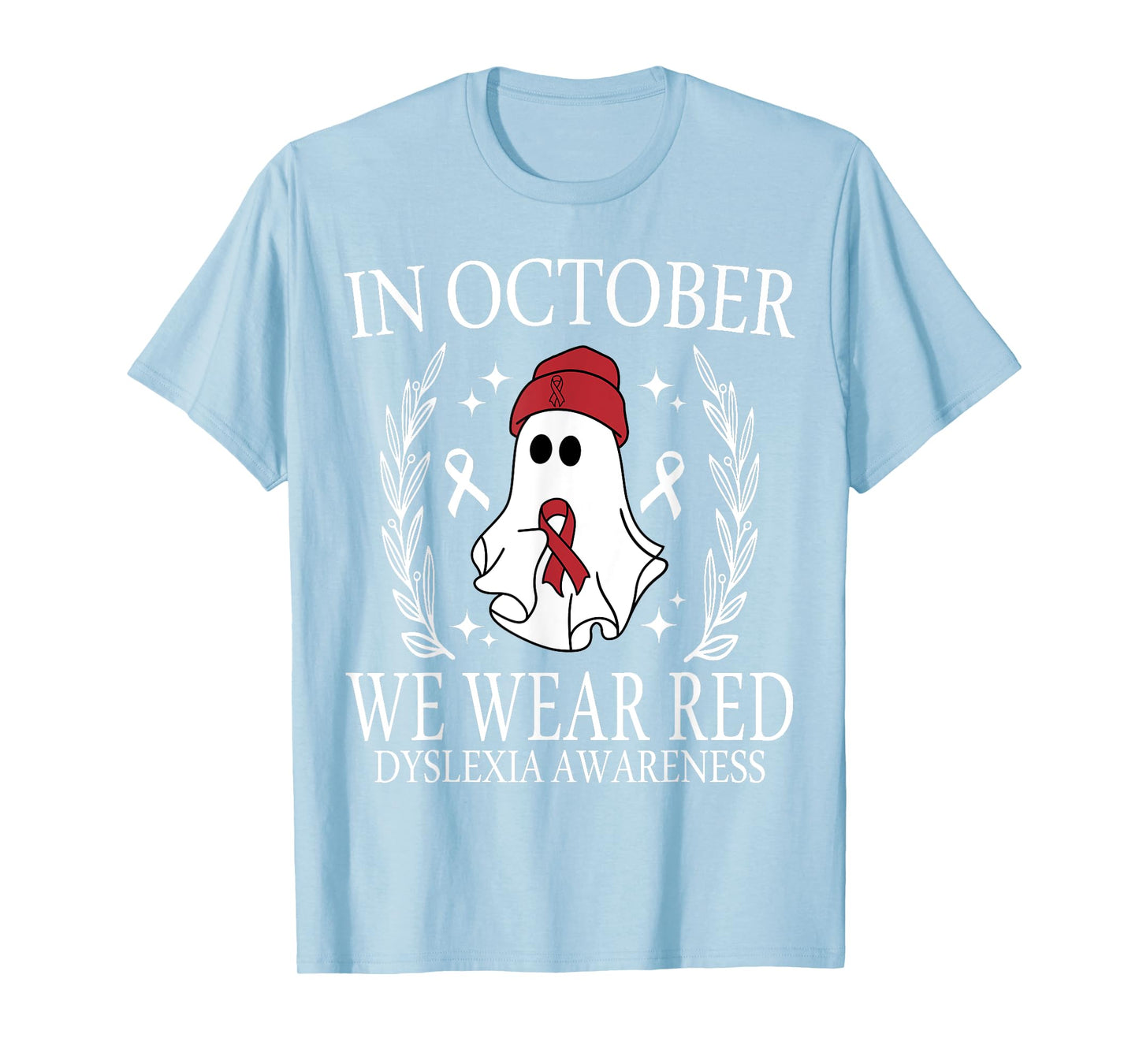 In October We Wear Red Dyslexia Awareness Student Teacher T-Shirt