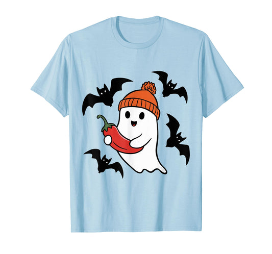 Cute Ghost Pepper Lovers Spooky Halloween Costume T-Shirt