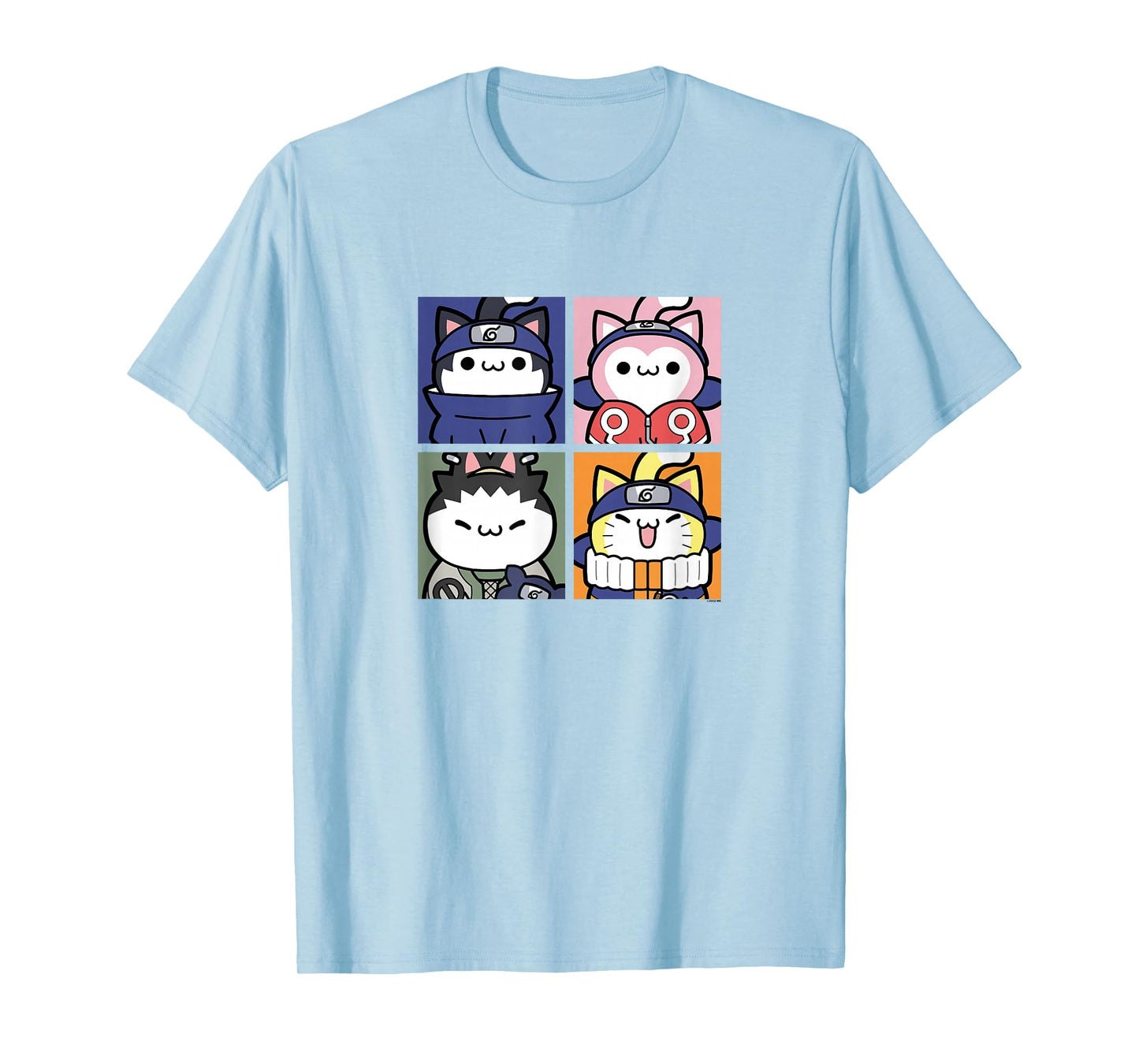 Nyaruto Sasuke Sakura Shikamaru Naruto Cats Group Shot Panel T-Shirt