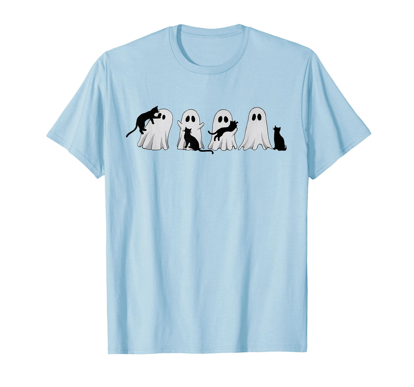 Cute Ghost Cat Halloween Outfit Costumes Cat Lover Spooky T-Shirt