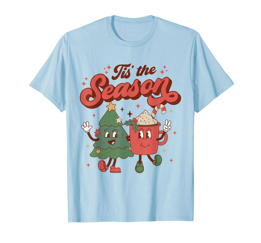 Tis The Season Retro Christmas 70s 80s Vintage Groovy Cute T-Shirt