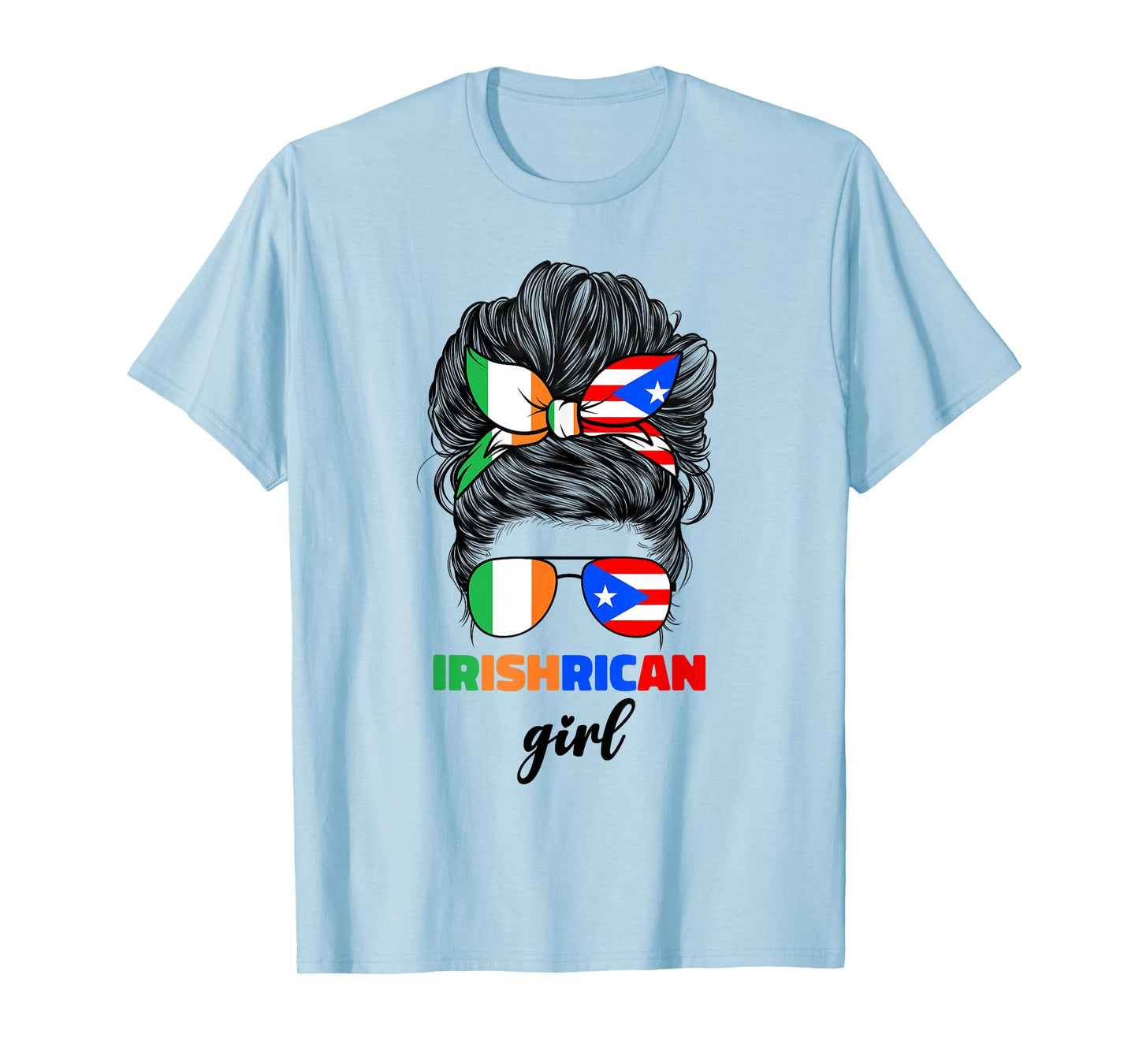 Half Irish And Puerto Rican Rico Ireland Flag Girl For Women T-Shirt