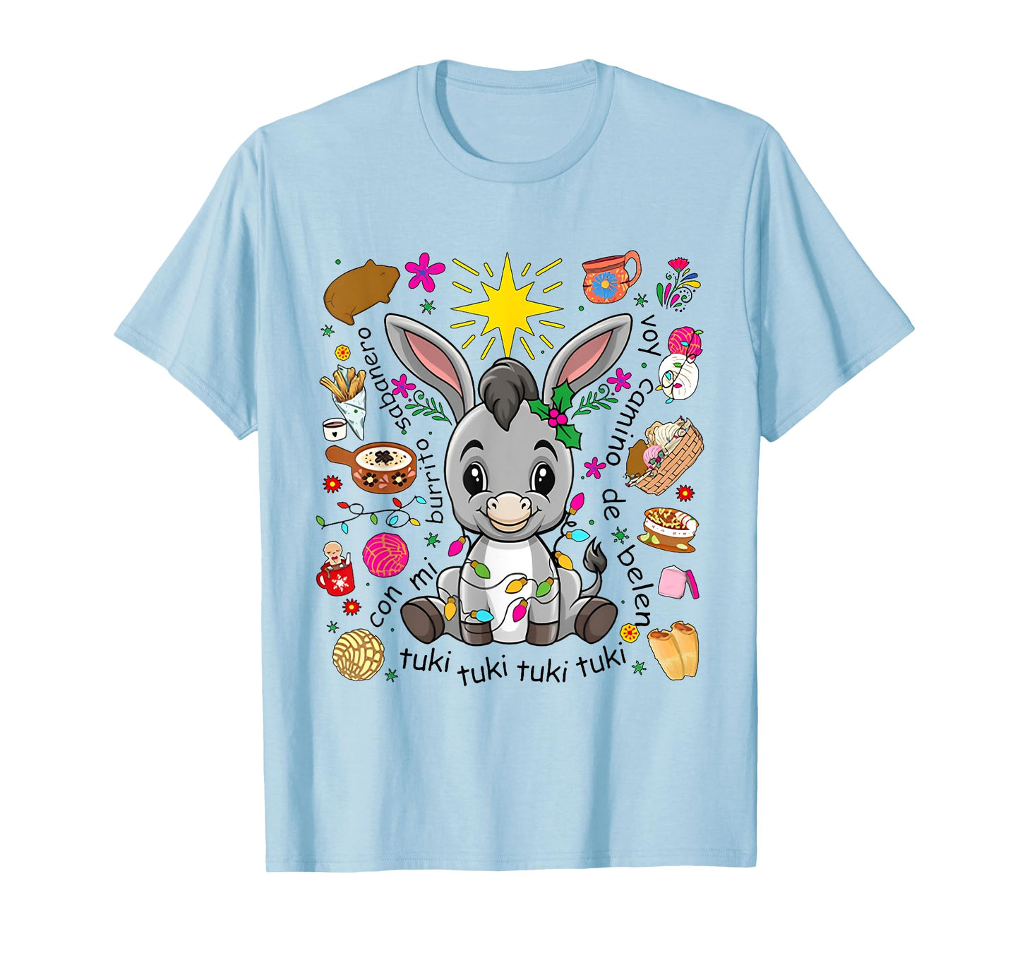 Mi Burrito Sabanero Mexican Tuki Tuki Donkey Latino Xmas T-Shirt