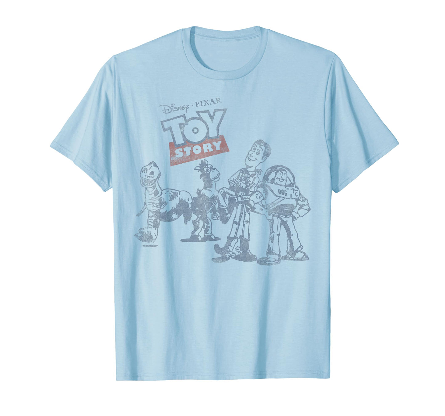 Disney Pixar Toy Story Group Shot Vintage Outlined Portrait T-Shirt