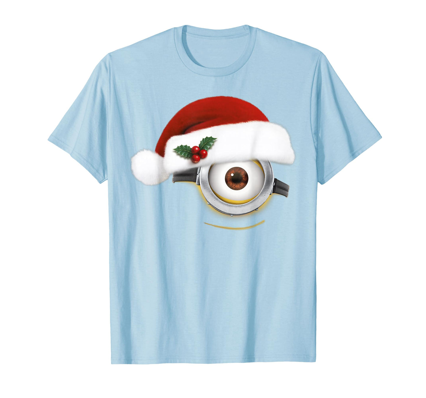 Despicable Me Minions Christmas Santa Hat Big Face T-Shirt