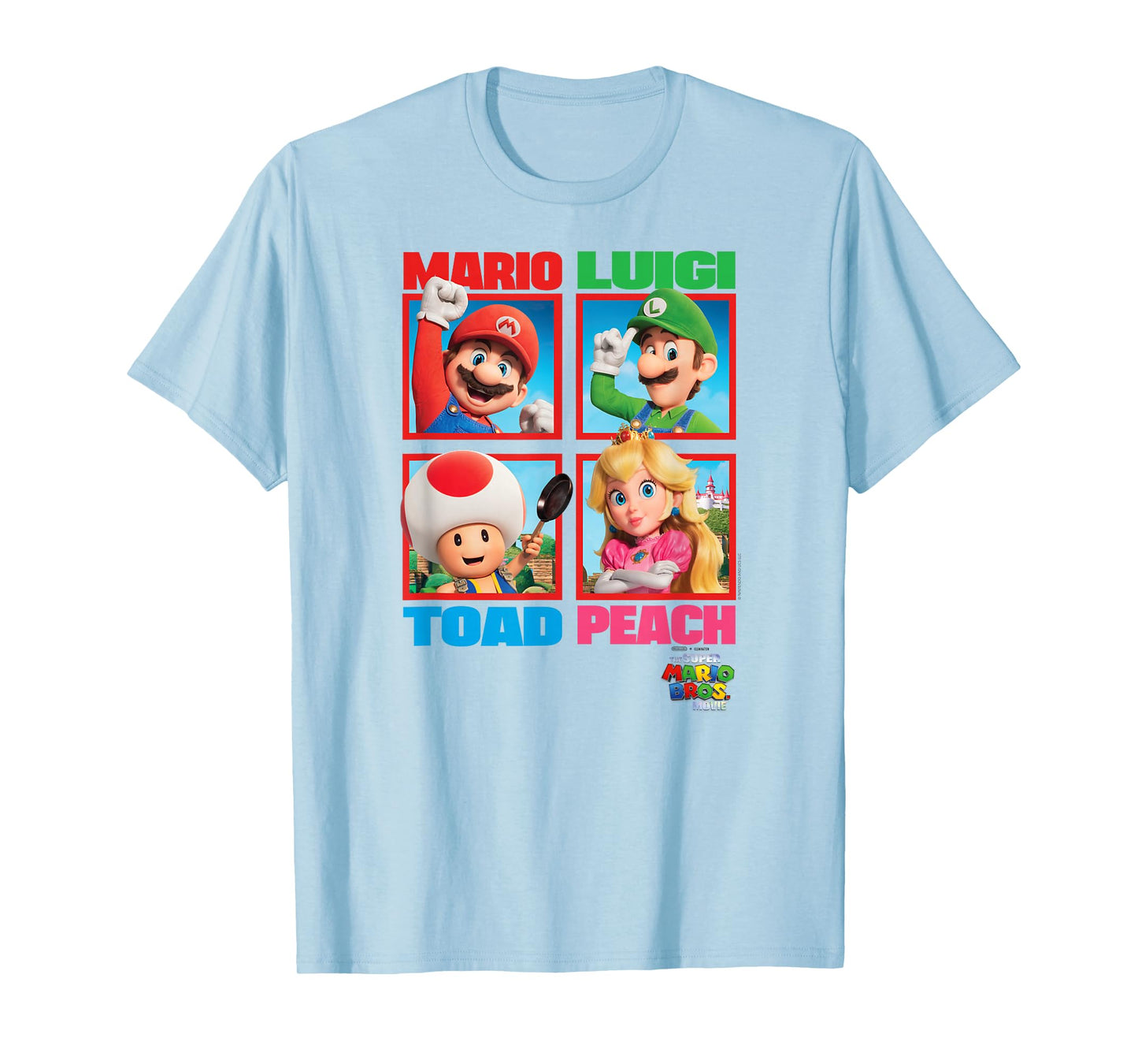 The Super Mario Bros. Movie Mario Peach Toad Luigi Poster T-Shirt