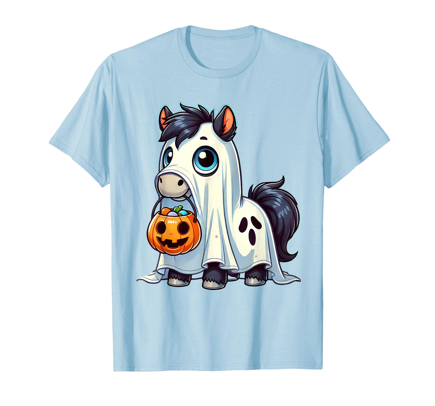 Horse Ghost Halloween Farm Animal Men Women Kids T-Shirt