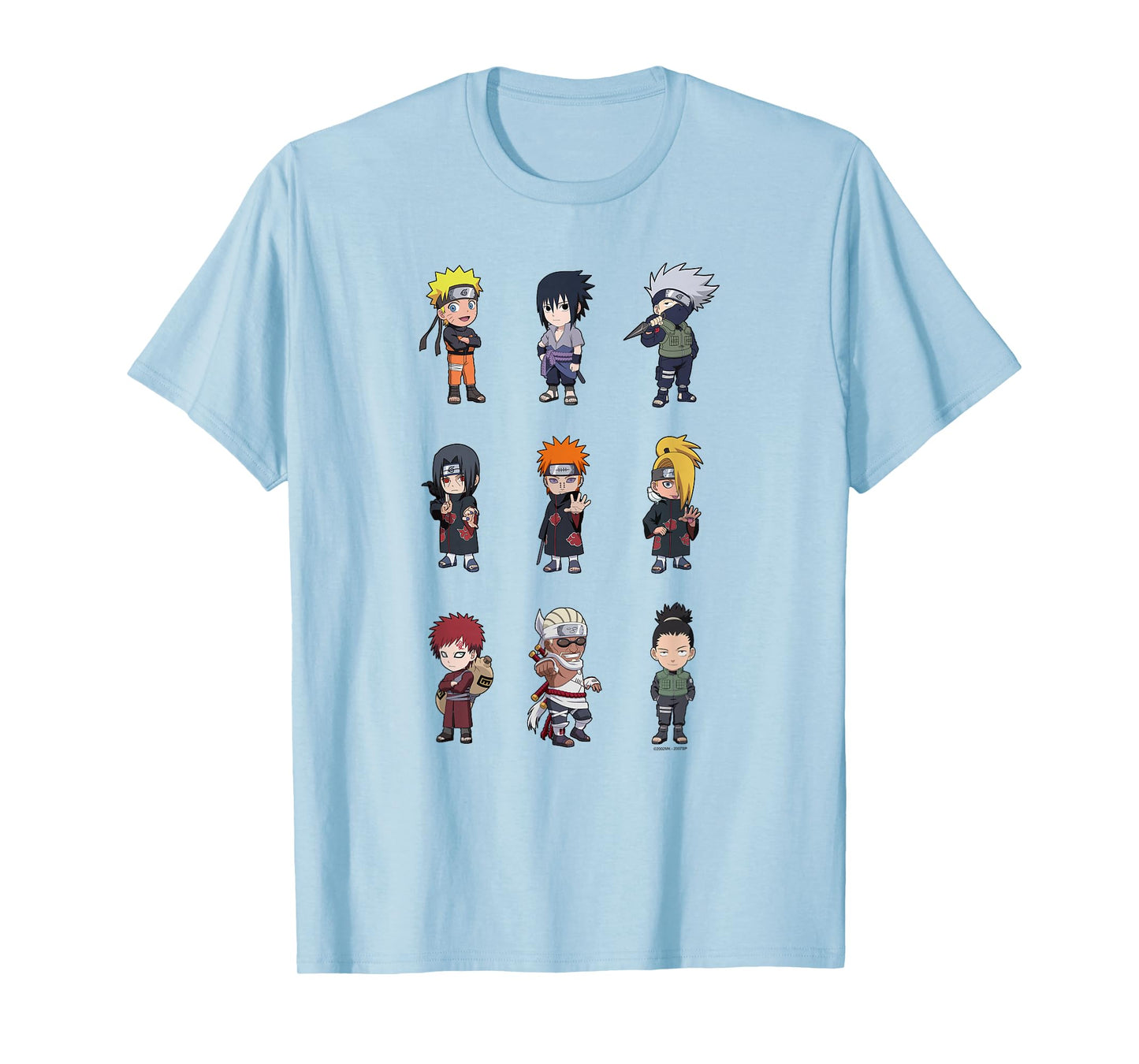 Naruto Shippuden Super Deformed Character Grid Anime T-Shirt