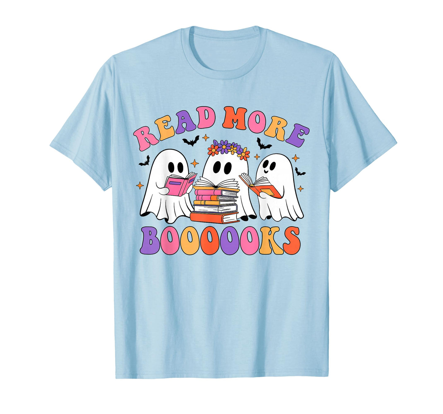 Cute Ghost Read More Books Lover Teacher Halloween Costume T-Shirt
