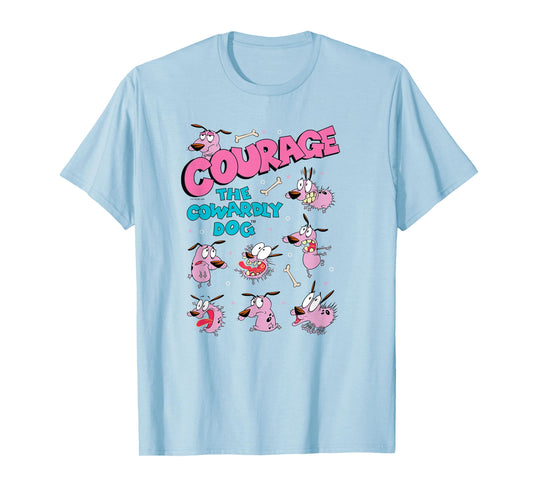 Courage the Cowardly Dog Moods of Courage Collage Cartoon T-Shirt