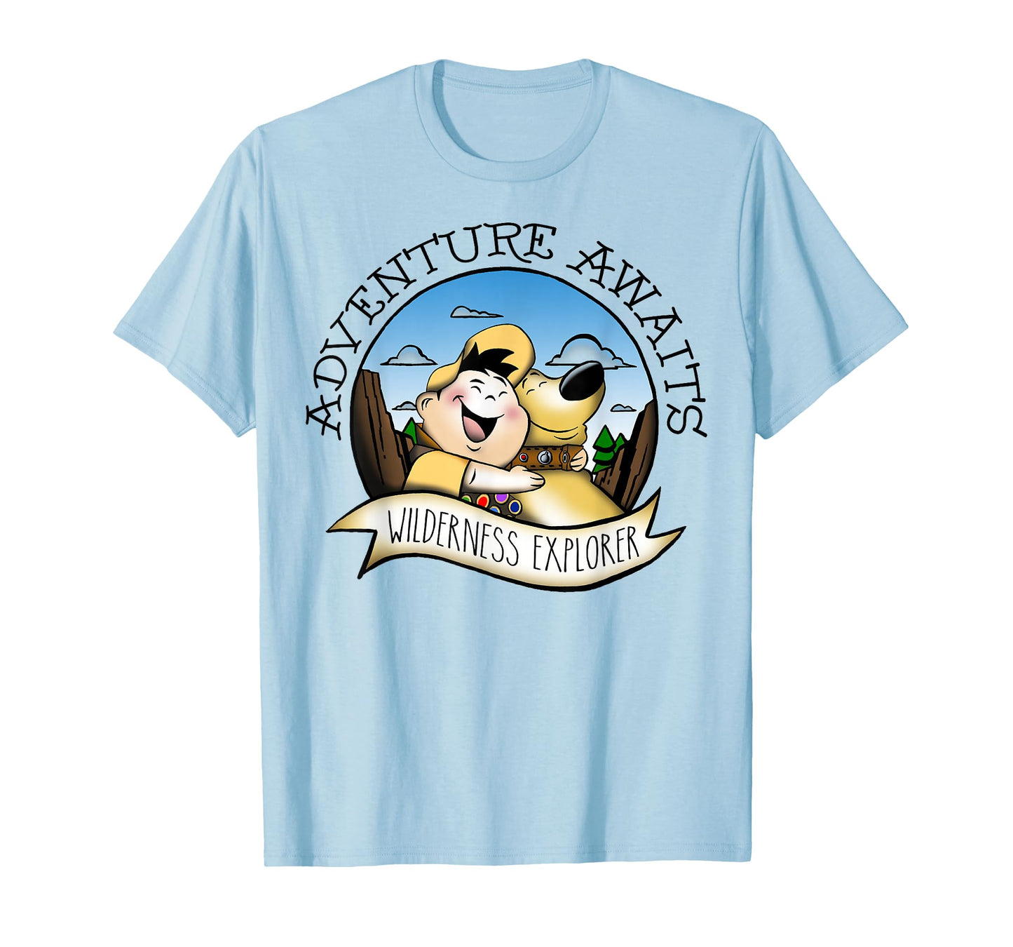 Disney Pixar Up Russell Dug Vintage Hug Graphic T-Shirt T-Shirt