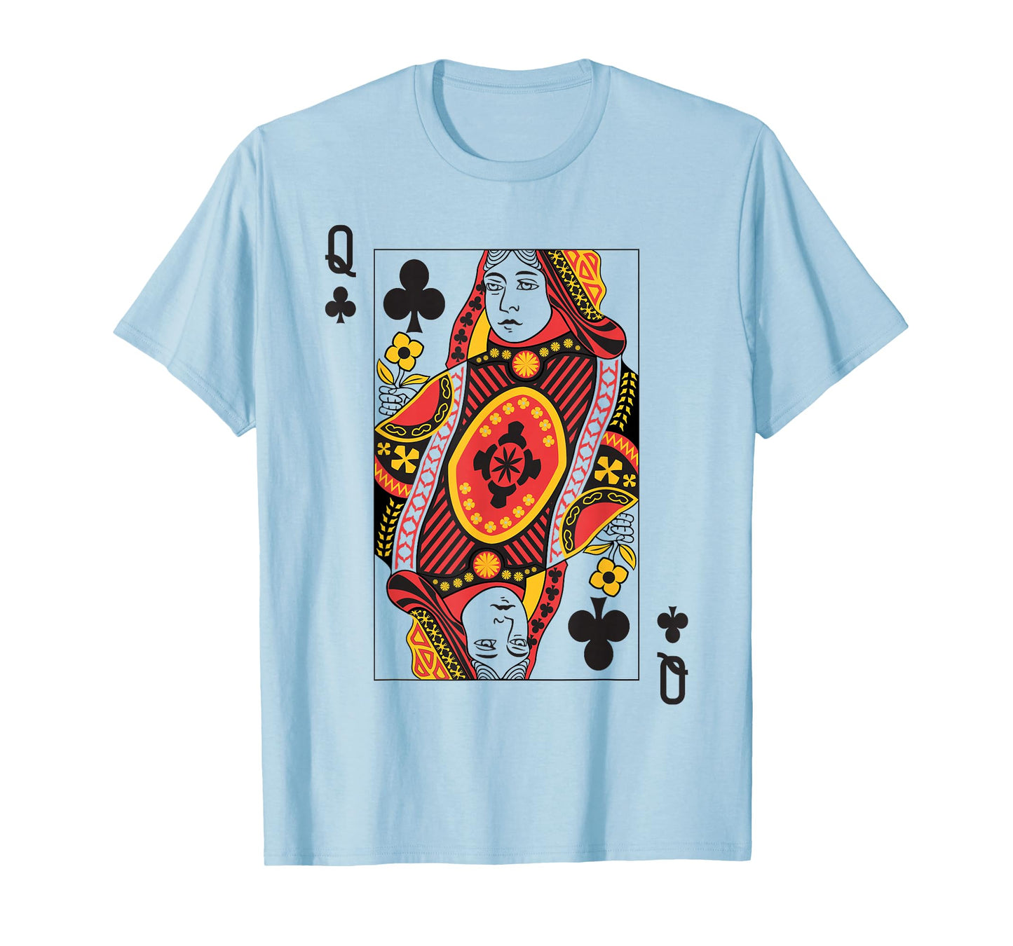 Queen of Clubs | Royal Flush Group Costume Playing Card T-Shirt