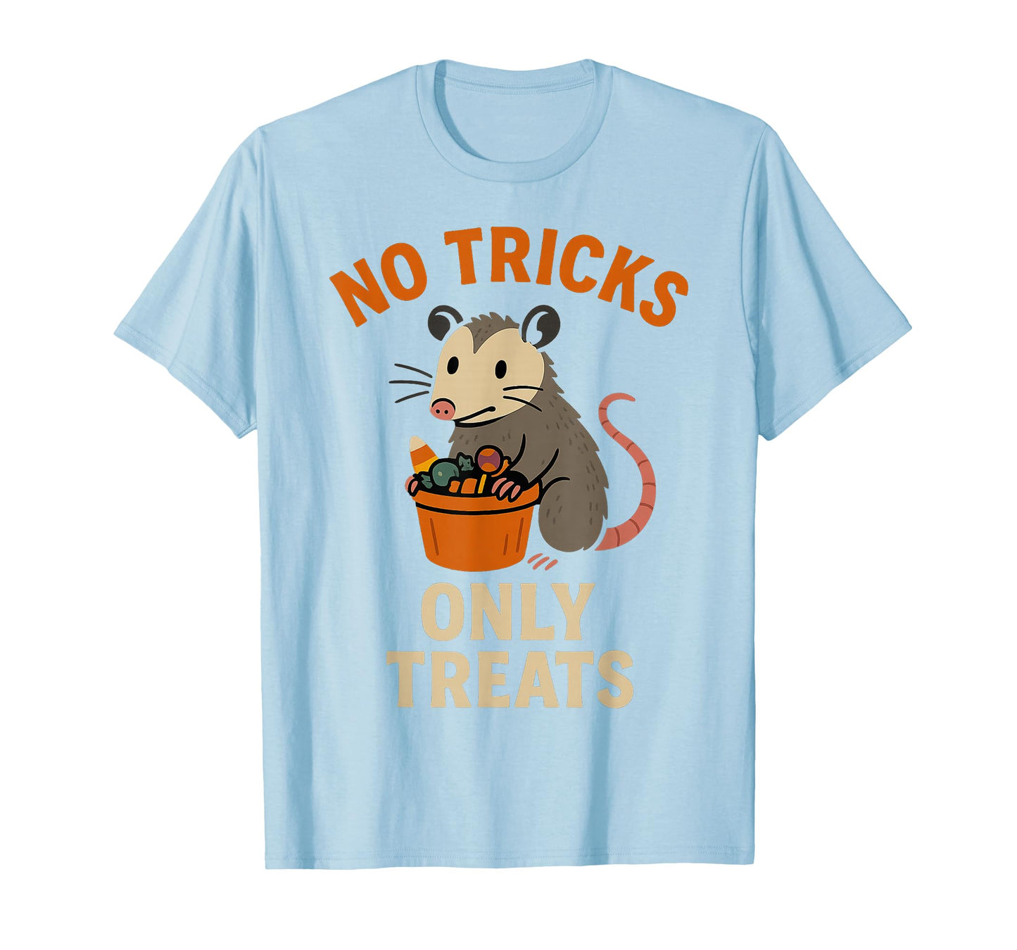 No Tricks Only Treats Cute Vintage Opossum Halloween Retro T-Shirt
