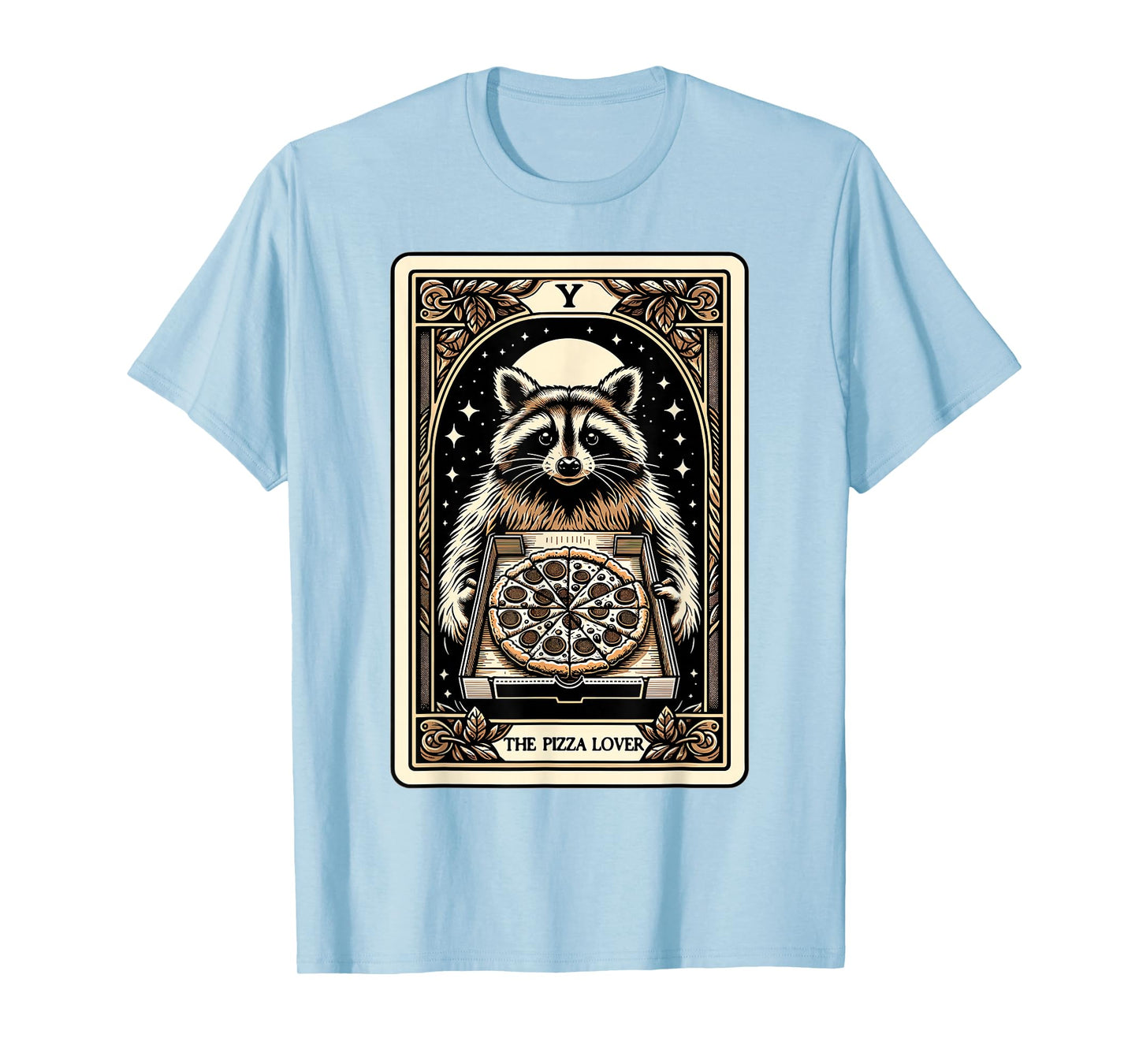 The Pizza Lover Tarot Card Funny Raccoon T-Shirt