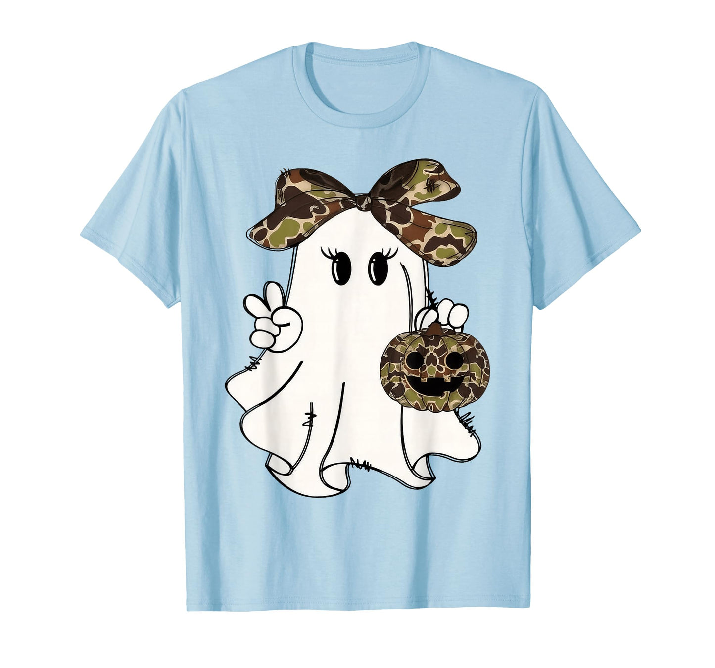 Funny Halloween Camouflage Camo Ghost Hello Hunting Season T-Shirt