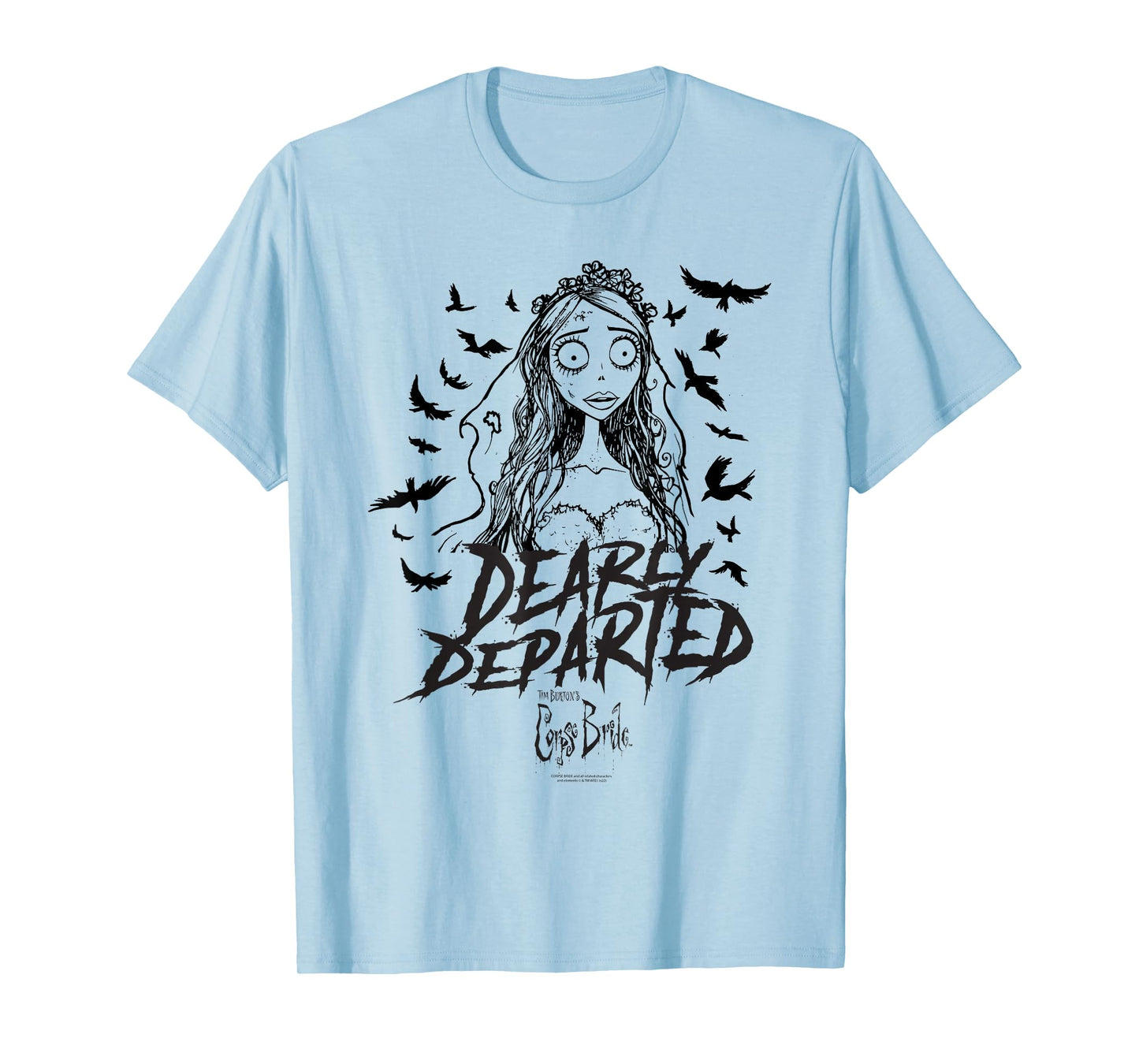 Corpse Bride Dearly Departed Black Bat Outline Movie T-Shirt