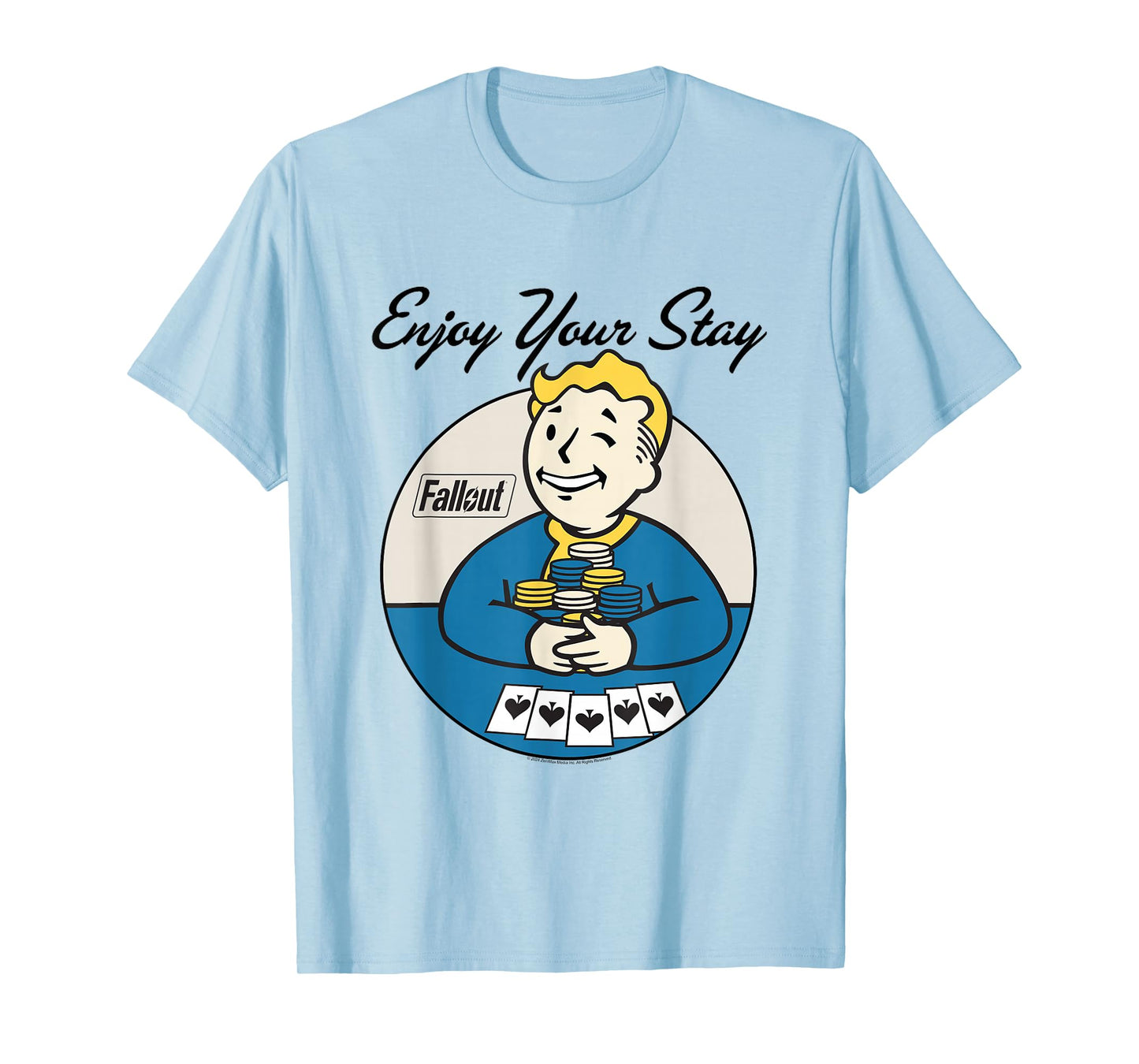 Fallout Video Game Vault Boy Poker Enjoy Your Stay T-Shirt