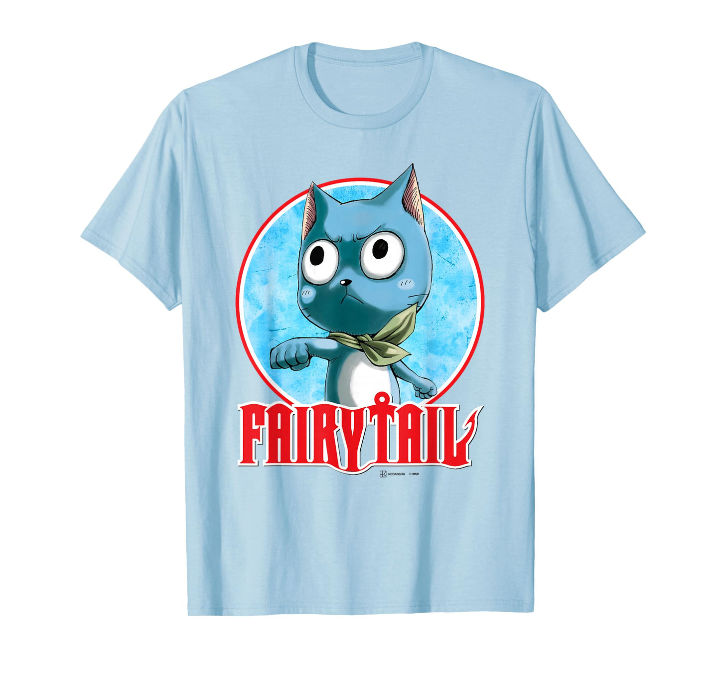 Fairy Tail Happy The Magic Cat Lockup Manga Style Portrait T-Shirt