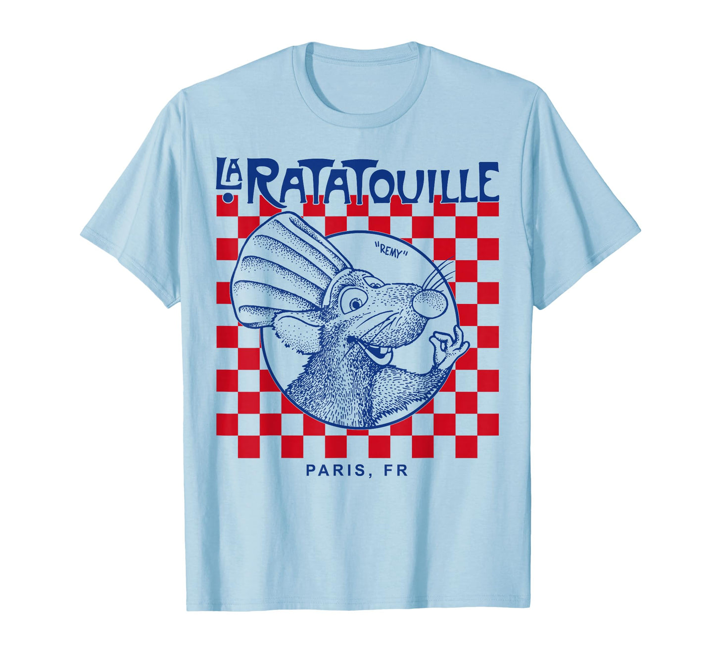 Disney Pixar Ratatouille Remy Paris Checkerboard Vintage T-Shirt