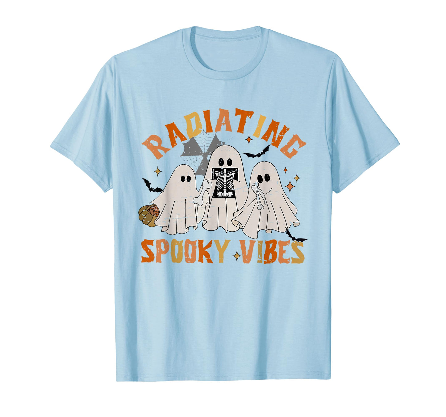 Radiating Spooky Vibes Ghost Radiology Rad Tech Halloween T-Shirt