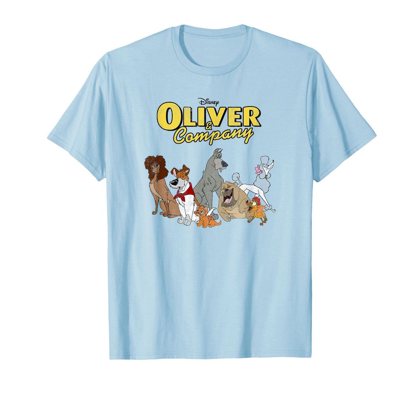 Disney Oliver & Company Group Shot Dog Gang Logo T-Shirt