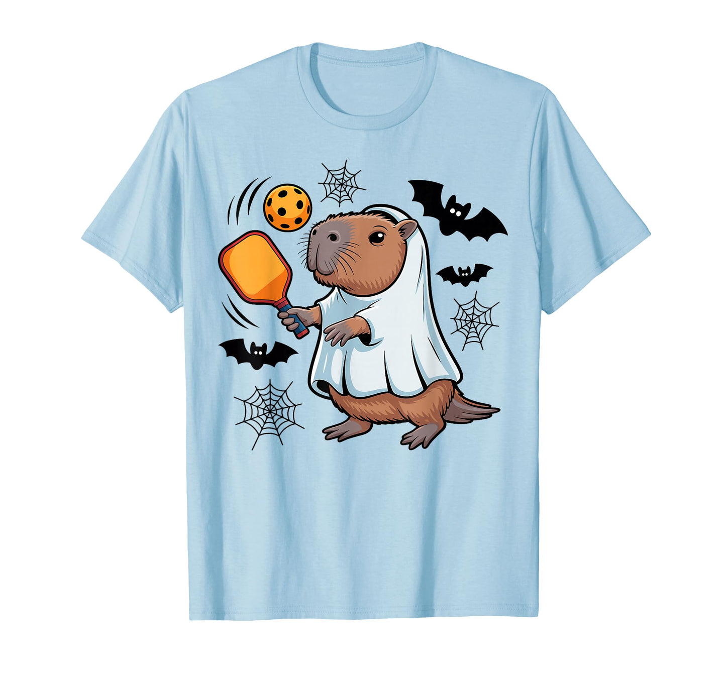 Pickleball Halloween Pumpkin Ghost Dinking Crew T-Shirt