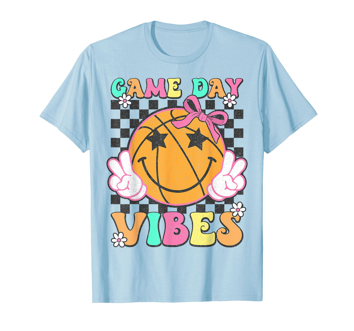 Game Day Vibes Coquette Bow Basketball Lover Girls Women T-Shirt