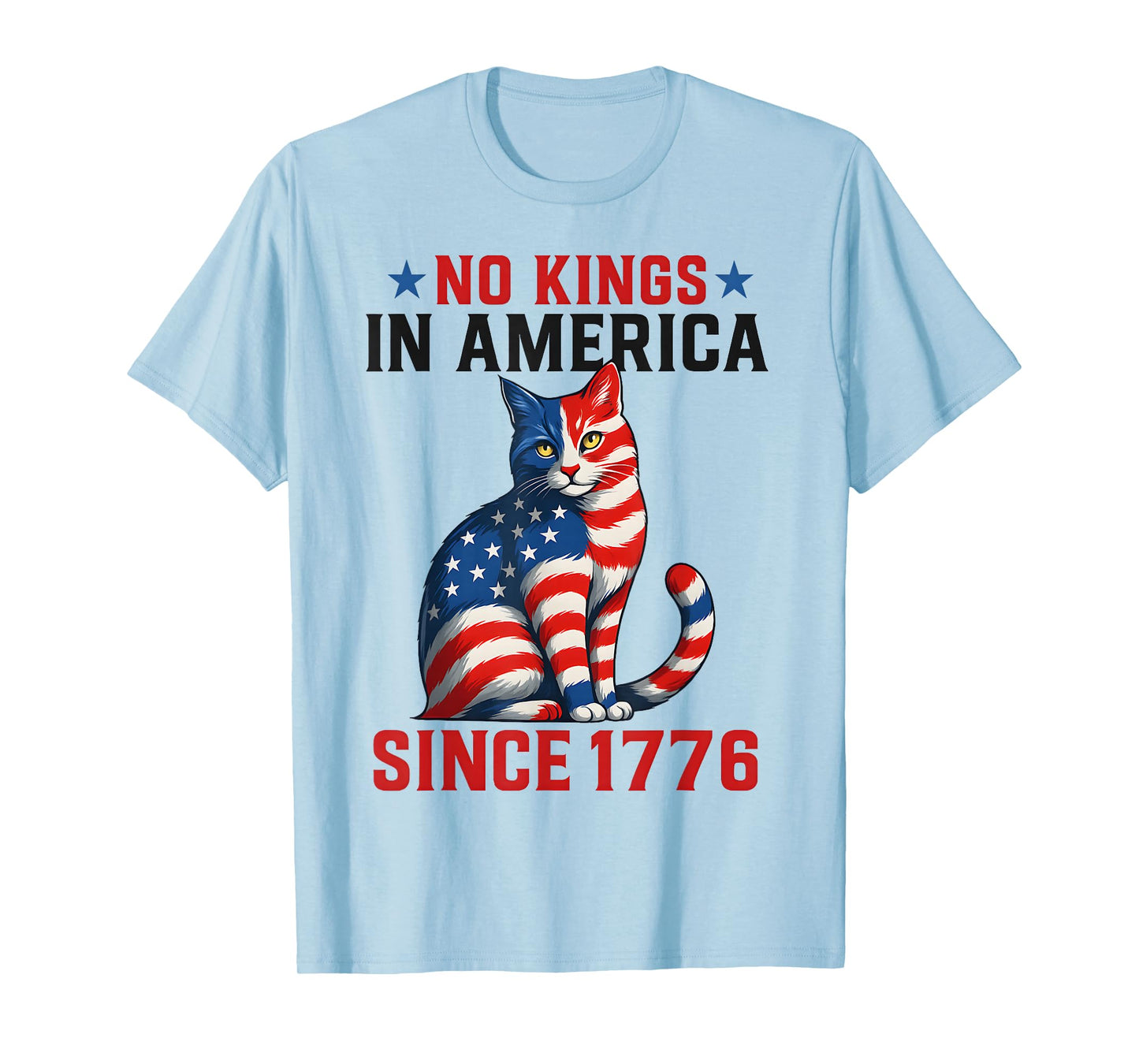 No Kings in America Since 1776 Distressed USA Flag Vintage T-Shirt