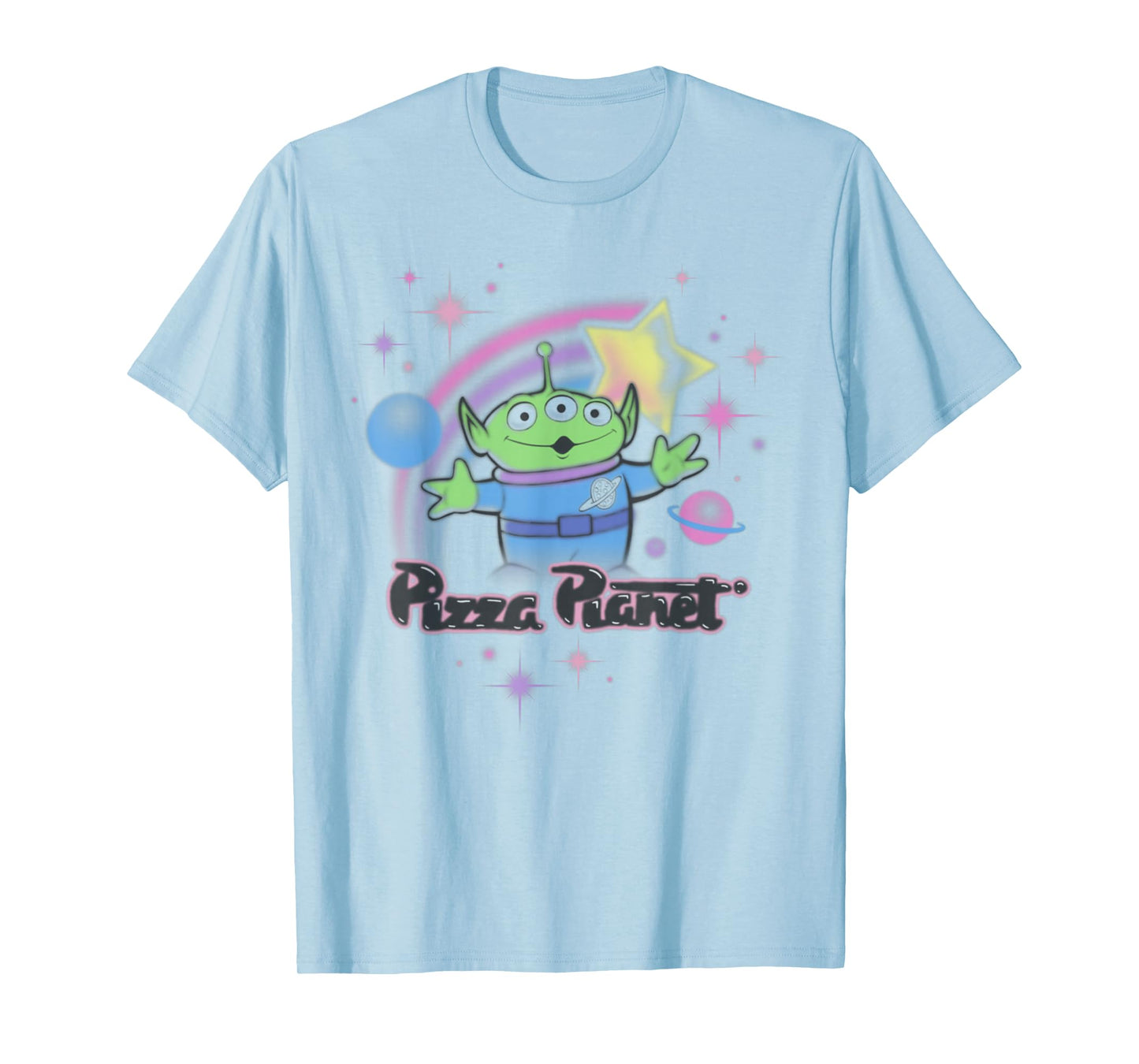 Disney Pixar Toy Story Alien Pizza Planet Airbrush T-Shirt