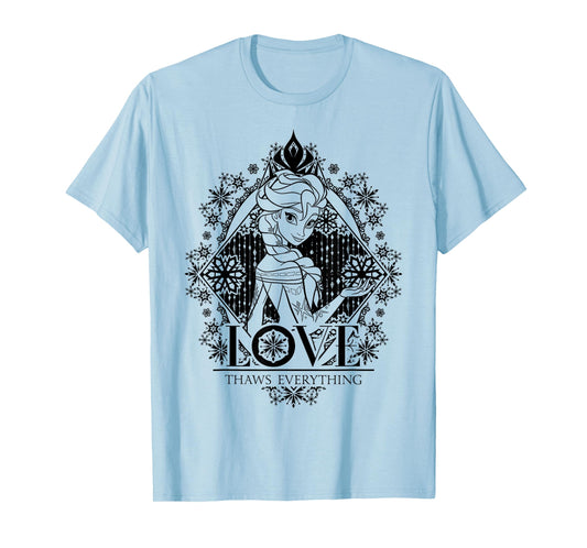Disney Frozen Elsa Love Thaws Everything Graphic T-Shirt T-Shirt