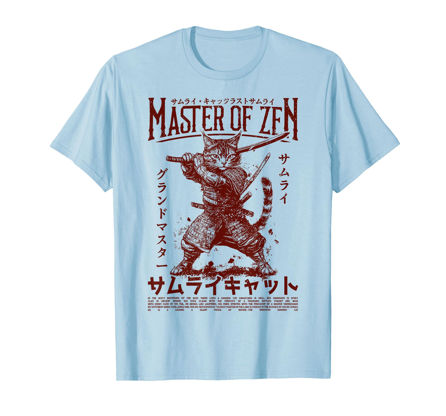 Samurai Cat Warrior Ukiyo Otaku Streetwear Cat Samurai T-Shirt